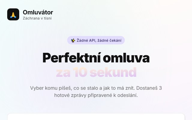 Omlouvátor náhled